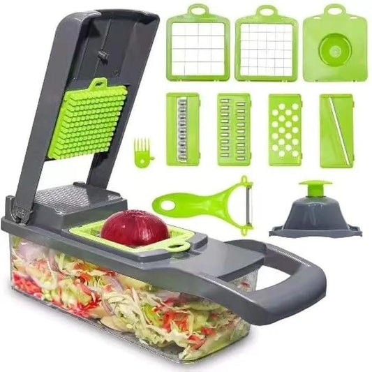 Multifunction Vegetable Chopper | 12-in-1 Manual Food Chopper, Vegetable Cutter & Slicer | Kitchen Cutting Tool