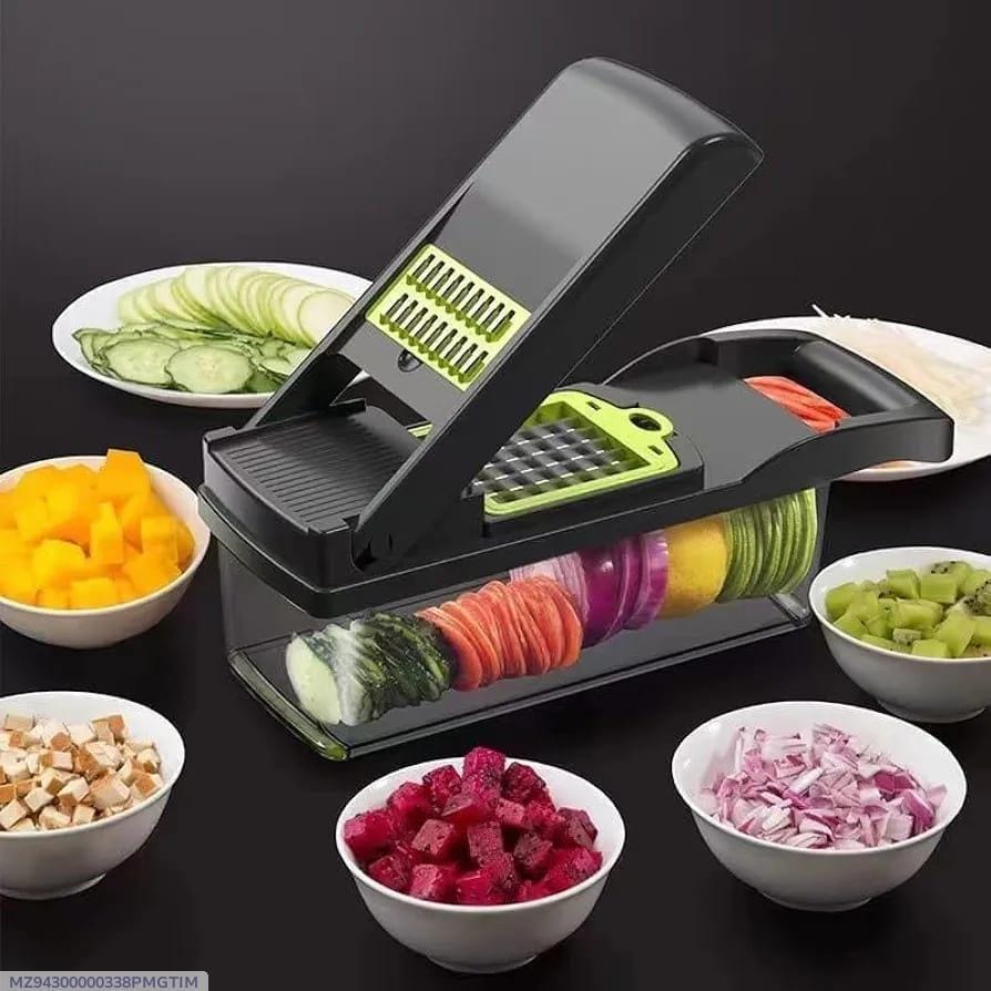 Multifunction Vegetable Chopper | 12-in-1 Manual Food Chopper, Vegetable Cutter & Slicer | Kitchen Cutting Tool