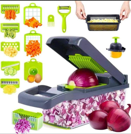 Multifunction Vegetable Chopper | 12-in-1 Manual Food Chopper, Vegetable Cutter & Slicer | Kitchen Cutting Tool